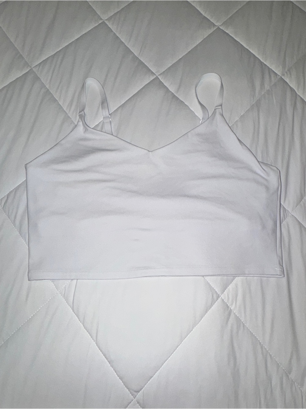 Athleta White Cropped V-Neck Tank